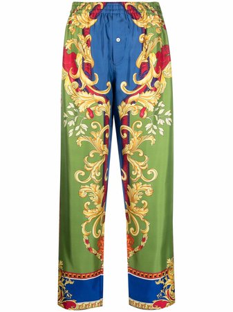 Versace baroque-pattern Print Trousers - Farfetch