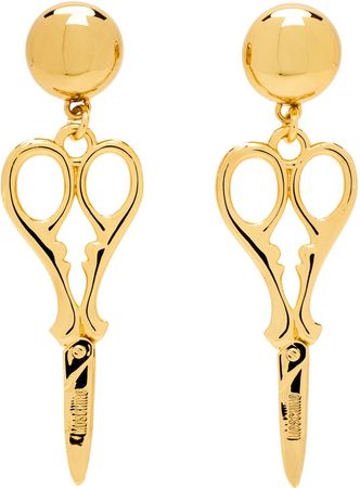 Moschino Gold Scissor Earrings
