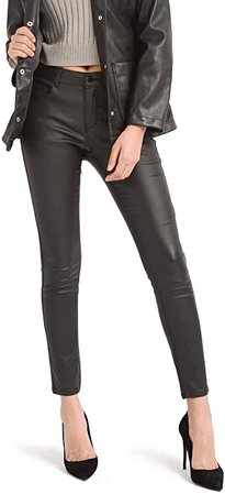 Bamans Women's Faux Leather Pants, Skinny Stretch Pants with Pockets, Work Casual Pants for Women (Black, X-Large) at Amazon Women’s Clothing store