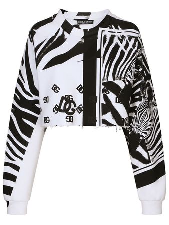 Dolce & Gabbana Zebra Print Cropped Sweatshirt - Farfetch