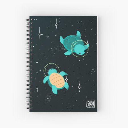 "Space Turtles" Spiral Notebook by Vierkant | Redbubble