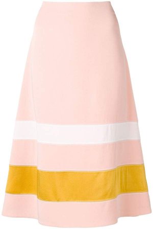 striped A-line skirt