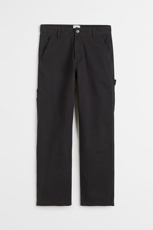 Relaxed Fit Twill Pants - Black - Men | H&M US