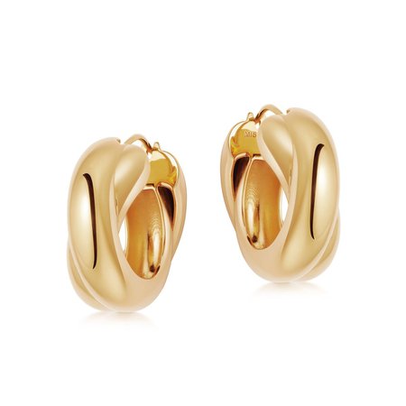 Lucy Williams Gold Chunky Entwine Hoops | 18ct Gold Plated | Missoma | Missoma Limited