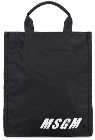 contrast logo patch tote
