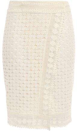 Cold Crocheted Cotton Wrap Pencil Skirt