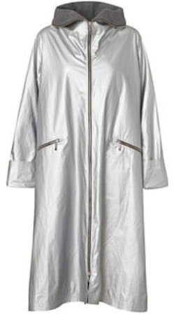 McVERDI - Silver Coat With Long Zipper