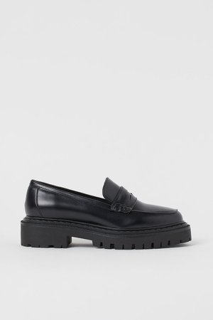 Chunky-soled Loafers - Black