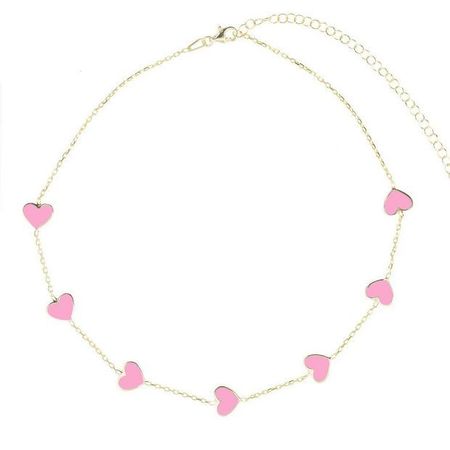 pink hearts necklace