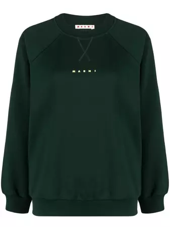 Marni logo-print Cotton Sweatshirt - Farfetch