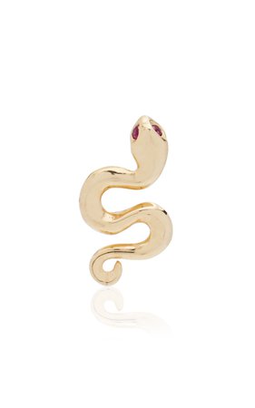 Serpent 14k Yellow Gold Ruby Single Earring By Pamela Love | Moda Operandi