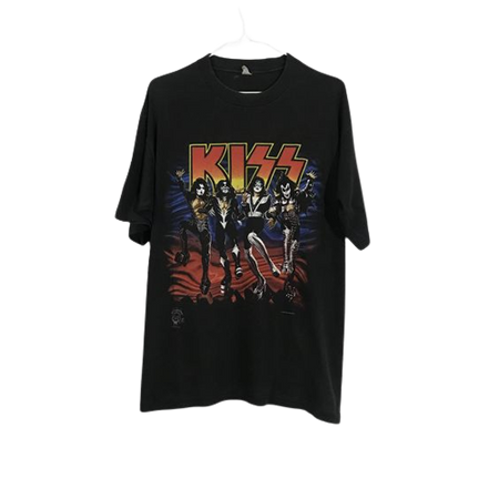 Vintage 1996 Kiss Destroyer '76 to '96 20 Years of Destruction T-shirt Rare Hard Glam Rock and Roll Heavy Metal Band Merchandise Black Tee | Shirt Black Kiss