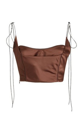 Kyle Layered Satin Bustier Cropped Top By Anna October | Moda Operandi