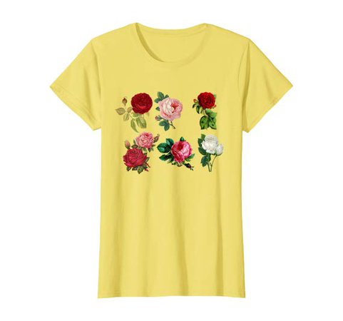 Amazon.com: Womens Cute Vintage Flowers Pretty Gardening Roses Graphic Top T-Shirt: Clothing
