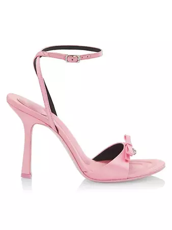 Shop Alexander Wang Dahlia 105 Bow Satin Ankle-Strap Sandals | Saks Fifth Avenue