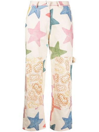 Collina Strada star-print Cropped Trousers - Farfetch