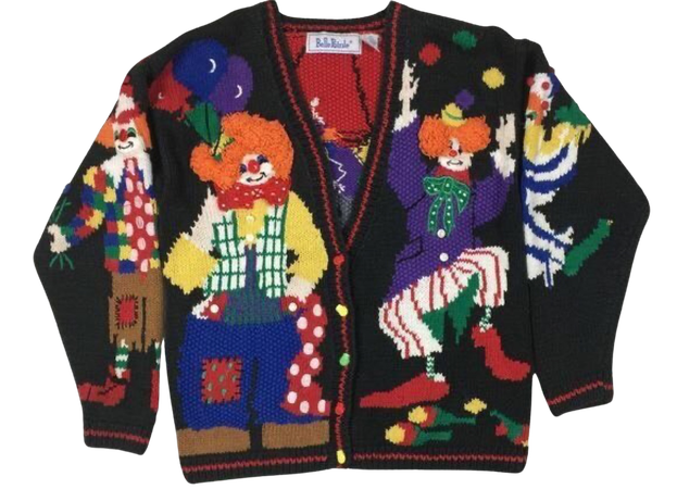 clown cardigan