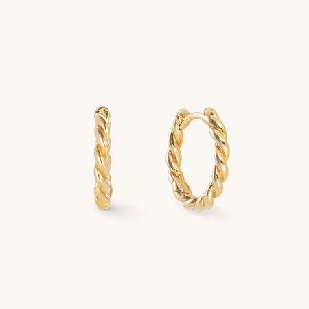 Gold Medium Twist Hoops | Earrings – Spells Of Love
