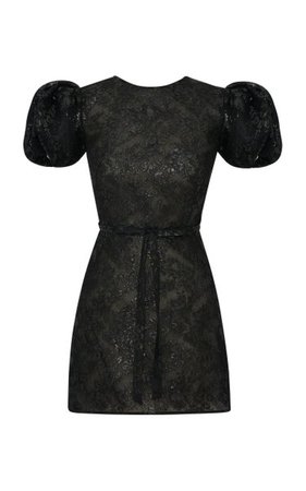 Scoop Dog Puffed-Sleeve Jacquard Mini Dress By The Vampire's Wife | Moda Operandi
