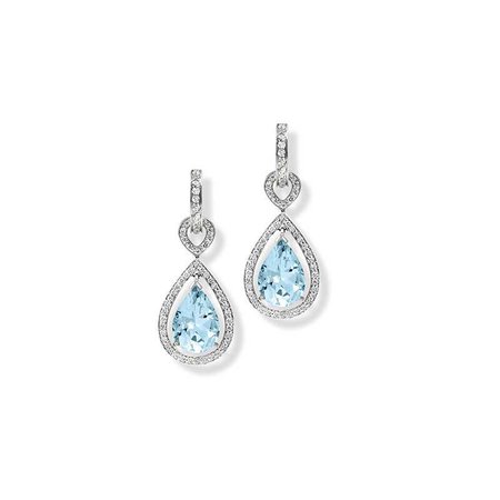 Octavia Margarita Aquamarine and Diamond White Gold Earrings