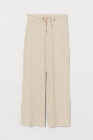 Cropped Pants - Light beige melange - Ladies | H&M US