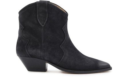 ISABEL MARANT 40mm Dewina Suede Ankle Cowboy Boots In Black