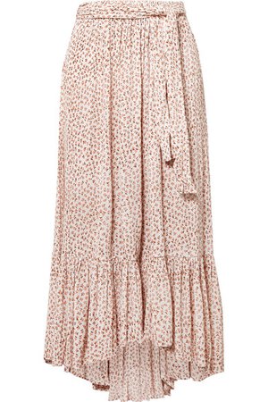 Faithfull The Brand | Sabila belted floral-print crinkled-crepe skirt | NET-A-PORTER.COM