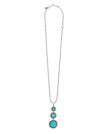 Lagos Maya 3-Drop Turquoise Pendant Necklace