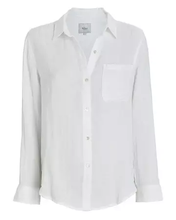 Rails Hadley Cotton Gauze Button-down Shirt in White | Lyst