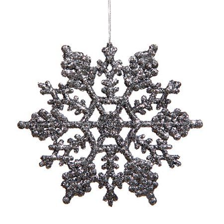 Vickerman 6.25" Glitter Snowflake Christmas Ornaments, Pack of 12 - Walmart.com - Walmart.com