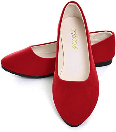 Dear Time Women Flat Shoes Comfortable Slip on Pointed Toe Ballet