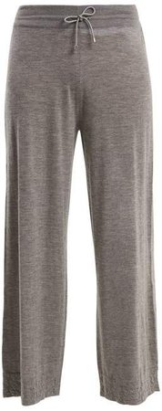 Barrie - Sweet Eighteen Wide Leg Cashmere Trousers - Womens - Grey