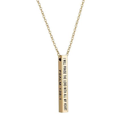 Amazon.com: Forevereally 4 Sided Vertical Bar Necklace Inspirational Necklace I am Enough Simple Pretty Necklace Cute Stainless Steel Pendant Graduation Necklace Gift: Jewelry