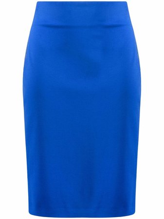 Genny Perforated highi-waisted Pencil Skirt
