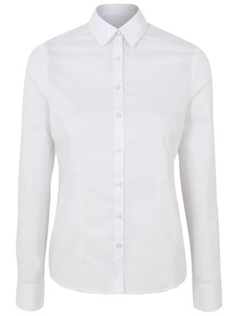 Senior Girls White Long Sleeve Stretch Slim Fit School Shirt | School | George