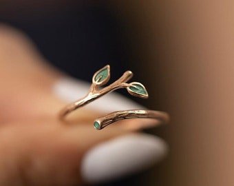 925K Silver Leaf Ring for Women Summer Jewelry Flower - Etsy