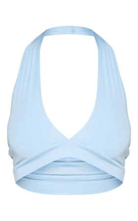 baby blue halter backless top