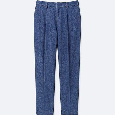 Women's Cotton Tapered Indigo Ankle-length Pants