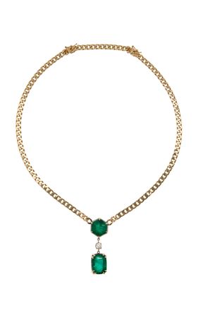 18k Yellow Gold Emerald Pendant Necklace By Mindi Mond | Moda Operandi