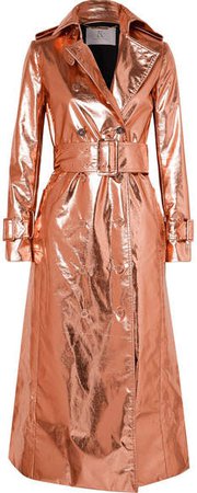 Ralph & Russo - Metallic Coated Silk-blend Trench Coat - Pink