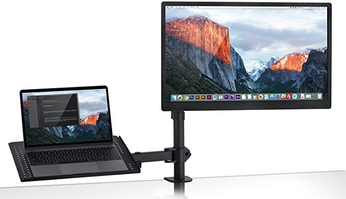Amazon.com: Mount-It! MI-4352MN Laptop Desk Stand and Monitor Mount, Full Motion Height Adjustable Holder, Fits up to 17 Inch Notebooks, VESA 75, 100 Compatible with 22, 23, 24, 27 inch Screens, Carries 44 Lb: Computers & Accessories