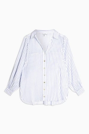 Blue Stripe Casual Shirt | Topshop