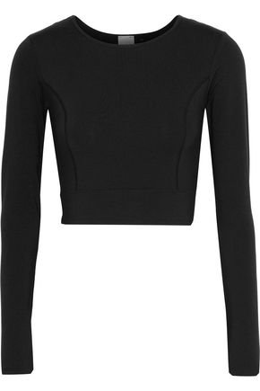 Angelique cropped cutout stretch-jersey top | IRIS & INK | Sale up to 70% off | THE OUTNET