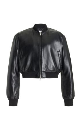 Mickey Cropped Faux Leather Bomber Jacket By The Frankie Shop | Moda Operandi