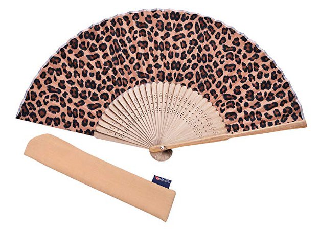 Leopard Printed Folding Fan