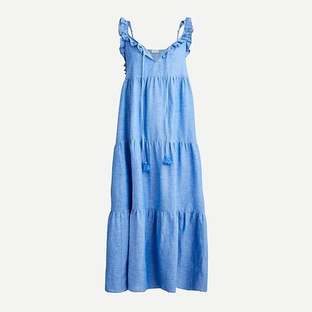 J.Crew: Cotton-linen Tiered Maxi Dress For Women