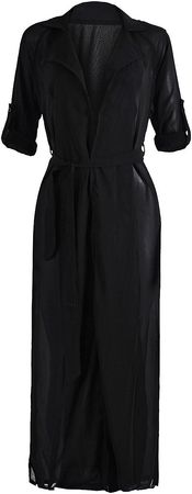 Amazon.com: Begonia.K Women's Long Sleeve Chiffon Lightweight Maxi Sheer Duster Cardigan (Black, Medium) : Clothing, Shoes & Jewelry