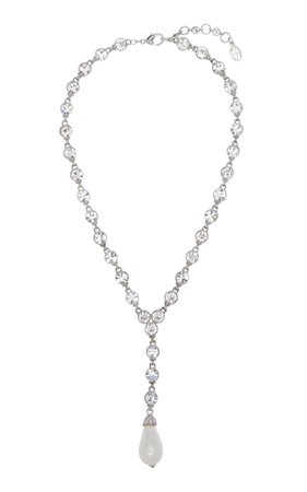 Corinna Crystal, Pearl Silver-Tone Lariat Necklace By Ben-Amun | Moda Operandi