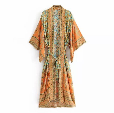 Bohemian Kimono Gypsy Inspired House Robe Beach Cover-Up | Etsy