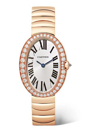 Cartier | Baignoire 24.5mm small 18-karat pink gold and diamond watch | NET-A-PORTER.COM